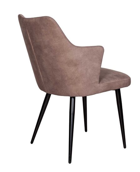 Стул с подлокотниками HUNT, 360гр., иск. замша Apache 9 Dark Beige, опоры черные, конус