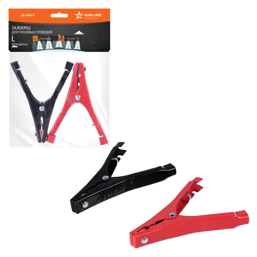Зажим - крокодил 14 х 10,5 см 400 А 2 шт. Airline