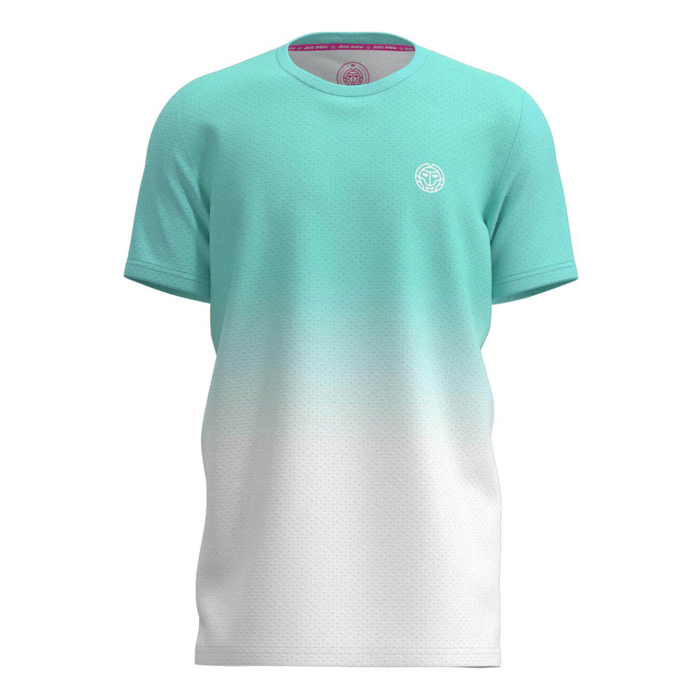 Мужское теннисное поло BIDI BADU Crew Gradiant T-Shirt Men - Turquoise, White
