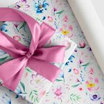 Упаковочная бумага (0,7*1 м) Акварельные лилии, 1 шт.