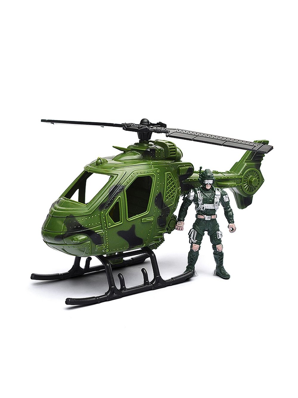 Машинка Автовоз с военным вертолётом и солдатом (588B-19)
