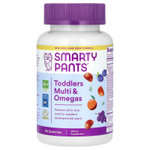 SmartyPants, для малышей, мультивитамины и омега, жевательные таблетки, со вкусом винограда, апельсина и голубики, 90 жевательных таблеток