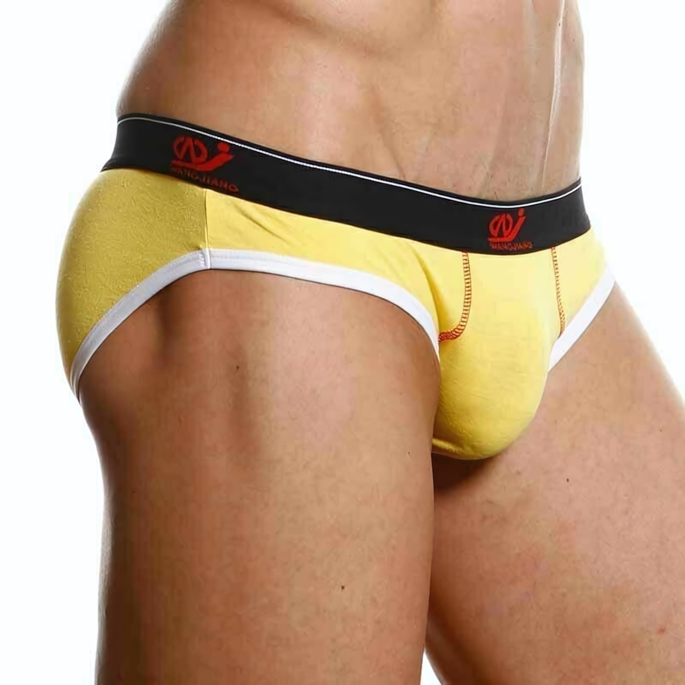 Желтые трусы-слипы с контрастной строчкой (Размер: M) (Цвет: желтый)