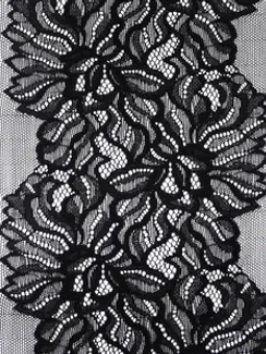 652 Кружево эластичное 17 см, Италия, черный 170