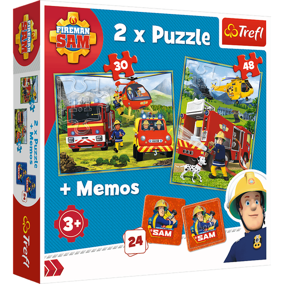 Puzzle &quot;2in1 + memos&quot; - Firefighters in action / Prism A&amp;D Fireman Sam
