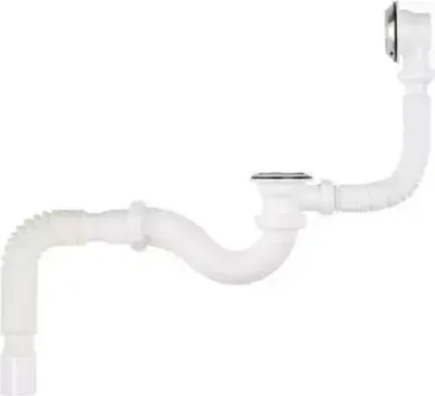 V155 Сифон для ванны с выпуском и переливом с гт 40х40/50