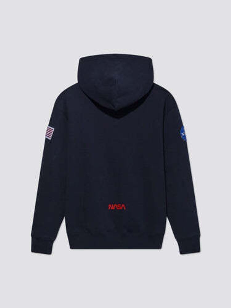 Толстовка Alpha Industries NASA Worm Logo Hoodie (Синяя)