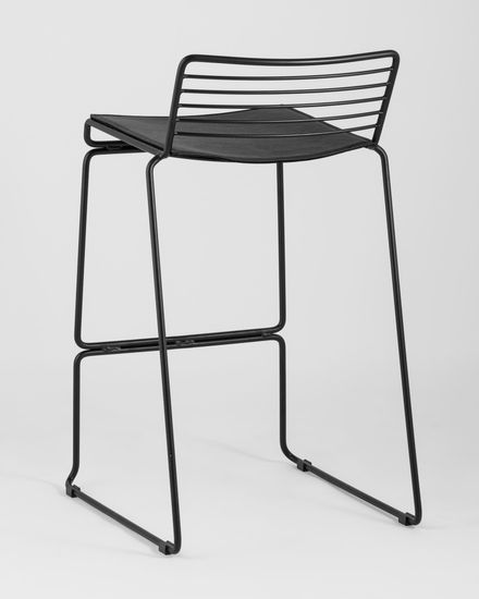 Стул полубарный Hero черный с черной подушкой