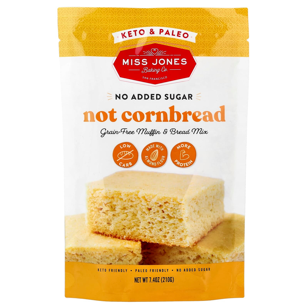 Miss Jones Baking Co, Keto & Paleo, смесь не кукурузного хлеба и маффинов, 210 г (7,4 унции)