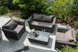 "Капучино" журнальный столик из искусственного ротанга, цвет графит