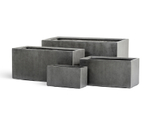 Кашпо TREEZ Effectory Beton Низкий прямоугольник Тёмно-серый бетон д-40, ш-20, в-22 см 41.3319-02-019-GR-040