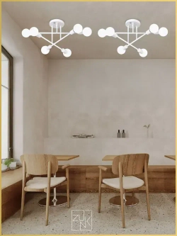 Люстра потолочная подвесная 6 рожков на кухню, в спальню, в гостиную, для зала или в комнату светильник для всех видов потолков