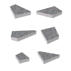 ГРАНИТНАЯ ТРОТУАРНАЯ ПЛИТКА ОРИГАМИ - Б.4.ФСМ.8 ГРАНИТ СЕРЫЙ С ЧЁРНЫМ, КОМПЛЕКТ ИЗ 6 ВИДОВ ПЛИТ