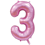 Шар фольгированный Цифра 3 101 см (Розовый)