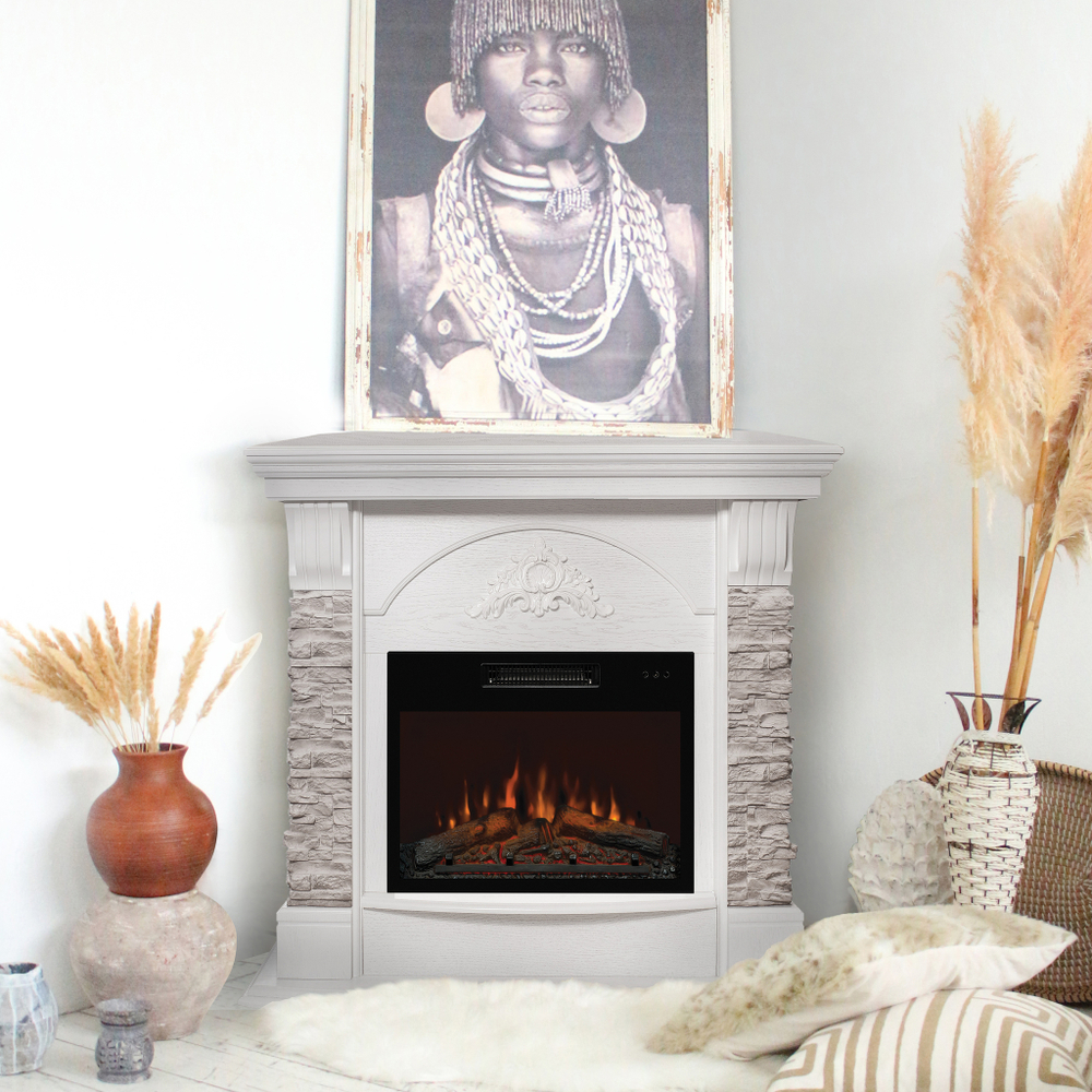 Каминокомплект Real Flame Athena Corner GR с очагом Kendal 24 (угловой)