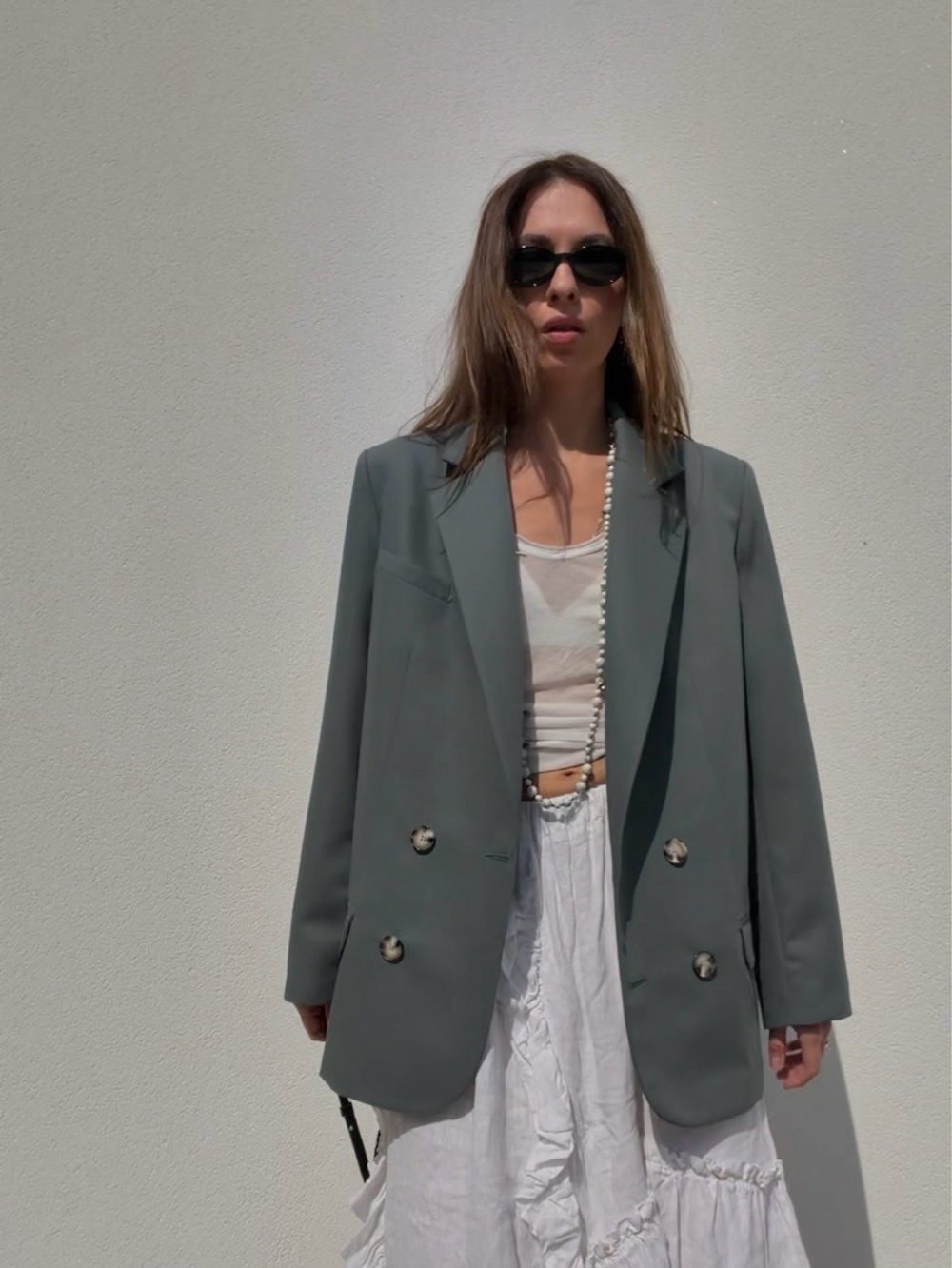 Жакет Полынь с молочной спинкой с нежными цветами