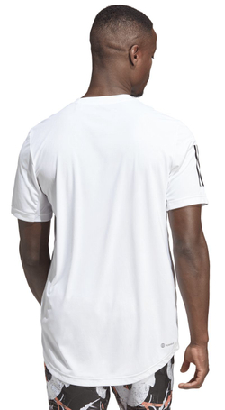 Мужская теннисная футболка Adidas Club 3 Stripes Tennis Tee - white blanc