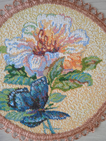 Набор декоративных гобеленовых салфеток Вальс цветов (1 шт D 54см+6 шт d 20см)