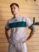 Футболка спортивная комбинированная Город Горький серый зеленый