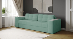 Диван раскладной Нави, мятный/мдф холст белый