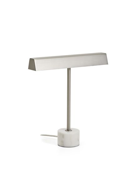 Настольная лампа Lynor из матового металла с основанием из белого мрамора