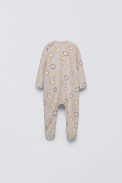 ZARA КОМБИНЕЗОН ИЗ ВЕЛЮРА С БАНТИКАМИ, РЫЖЕВАТО-КОРИЧНЕВЫЙ