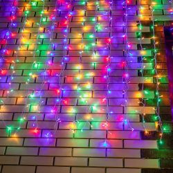 ULD-C3020-384-DTA-RC MULTI IP44 Занавес светодиодный. 3х2м. 384 светодиода. Разноцветный свет. Провод прозрачный. Пульт ДУ в-к. TM Uniel