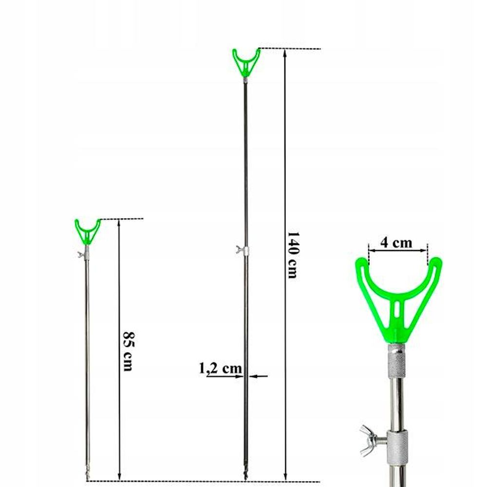 Подставка удилища нержавейка с буром телескоп под сигнализ 1.2 м