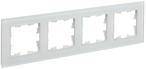 BRITE Рамка 4-местная РУ-4-2-Бр стекло белый матовый IEK