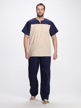 Костюм мужской "Стоматолог" (т.синий/бежевый)