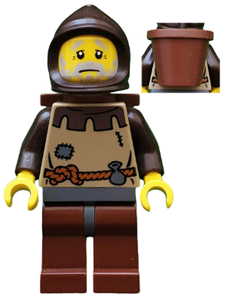 Минифигурка LEGO cas409 Старый крестьянин (РУКАВА В ЦВЕТ ТОРСА)