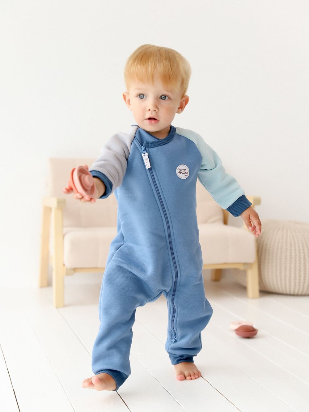 Комбинезон-косуха Колор блок "Деним" утепленный 0+