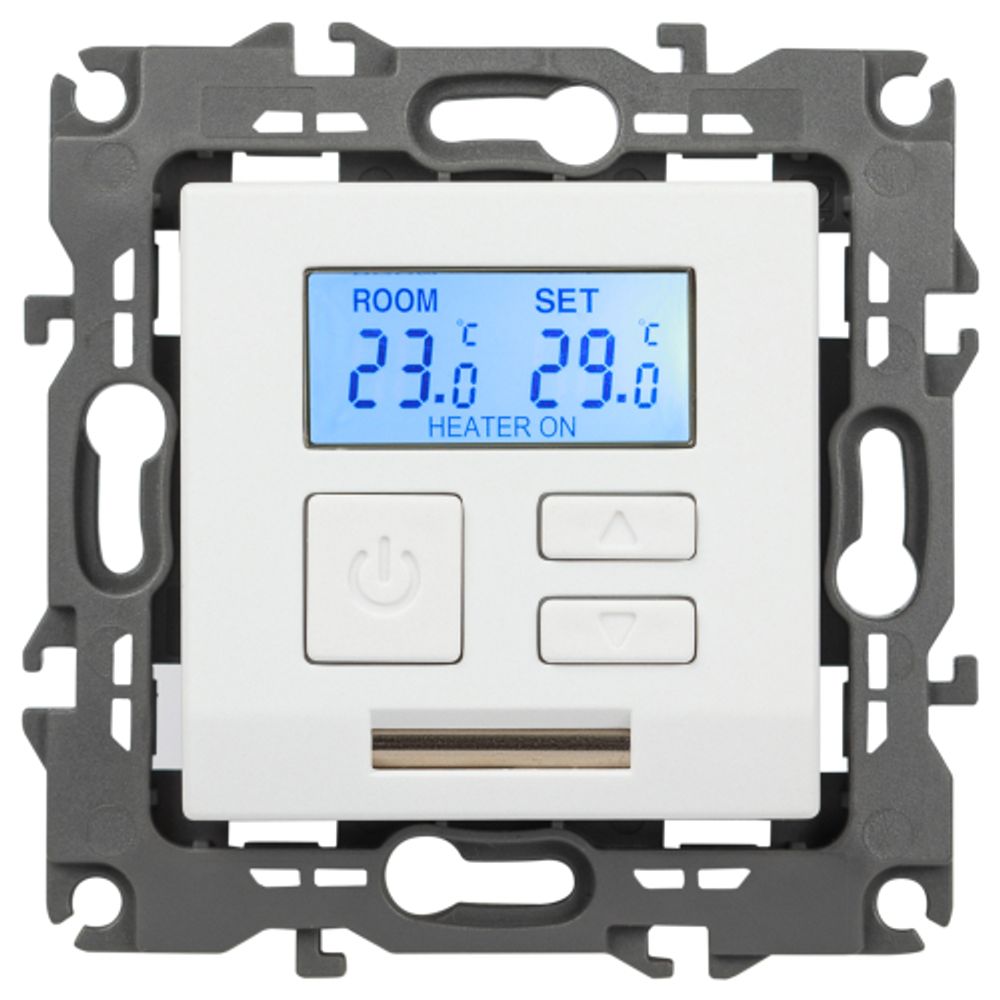 Терморегулятор ЭРА Серия 12 12-4111-01М универс.230В-Imax16А, белый матовый