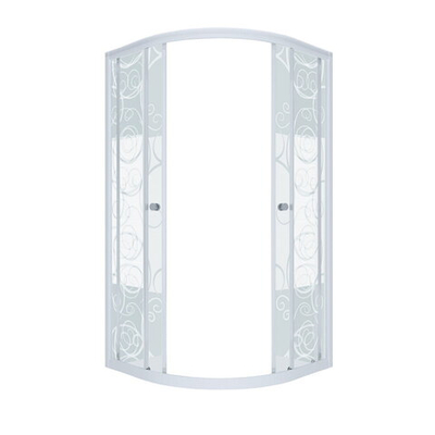 ДШ "Стандарт 100*100*187,5" УЗОРЫ, 1/4 круга, Аква, Белый (2 места)