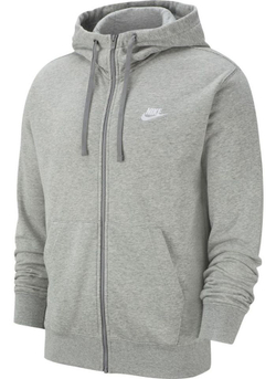 Мужская теннисная кофта Nike Sportswear Club Hoodie FZ FT - dark grey heather/matte silver/white