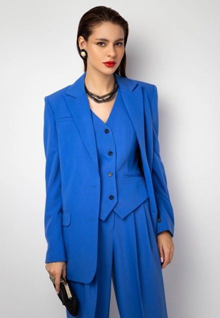 Пиджак прямой васильково-синий