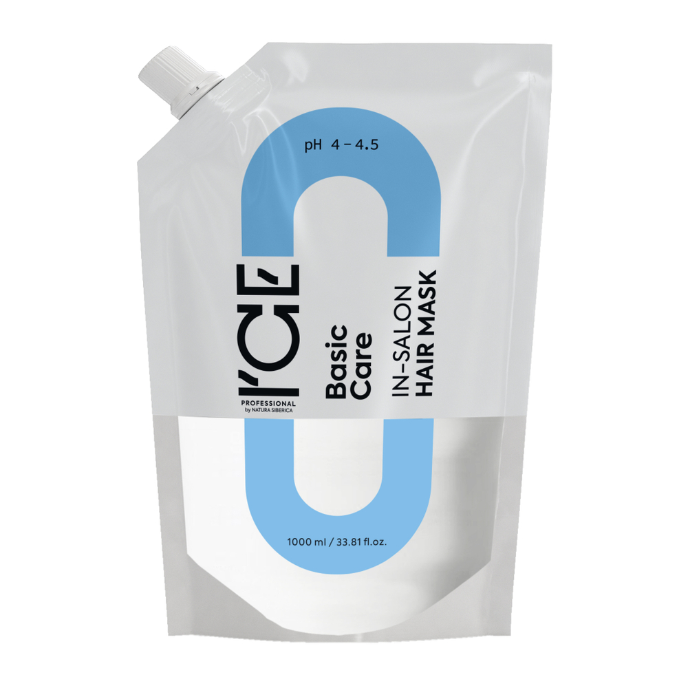 Маска ICE Basic Care In-Salon Hair Mask базовая увлажняющая без силиконов - 1000 мл. (refill пакет)