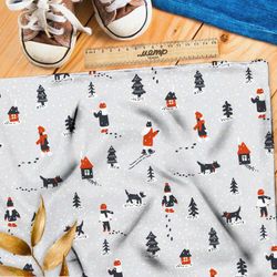 Ткань оксфорд 210 зимняя сказка