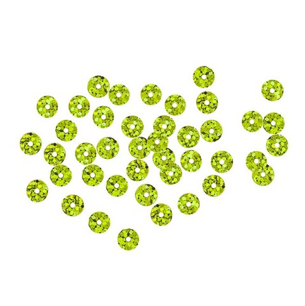 Пайетки плоские, 6 мм, упак./10 гр., 'Астра' (50105 св.-зеленый голограмма)