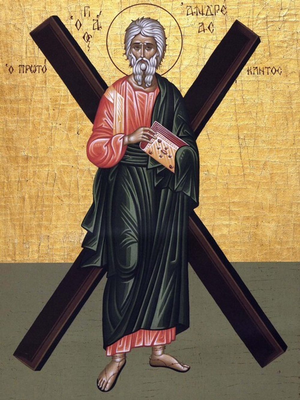 Икона под старину А5. Дерево, холст (святые мужи)