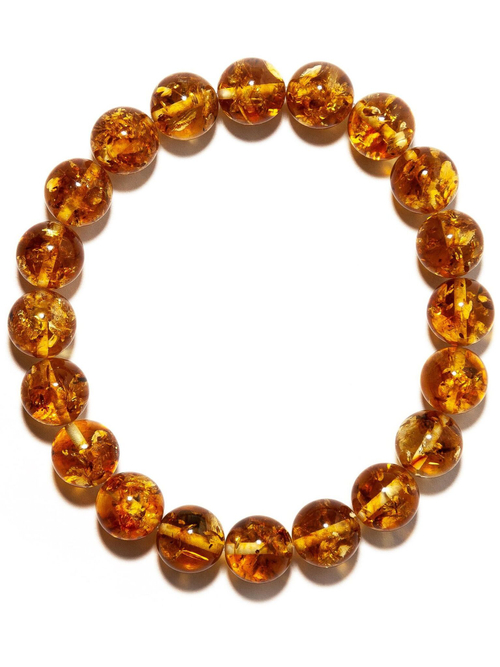Браслет из янтаря натурального мужской/женский, диаметр 10 мм