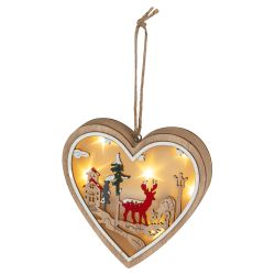 Светильник ЭРА ENGDS-5L новогодний светодиодный Сердце подвесной 10 см 2*АА | Фигуры