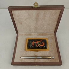 Набор подарочный "Жар-птица" gold с ручной росписью в футляре