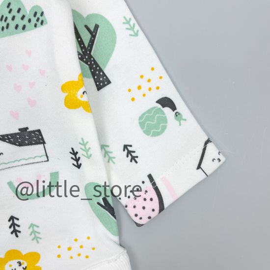 Боди хлопковое"Домик в лесу" молочное