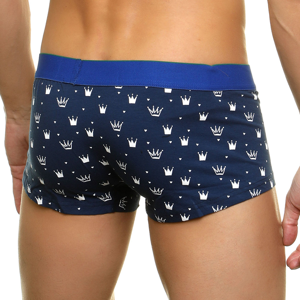 Темно-синие трусы-хипсы с принтом в виде корон (Размер: S) (Цвет: темно-синий)