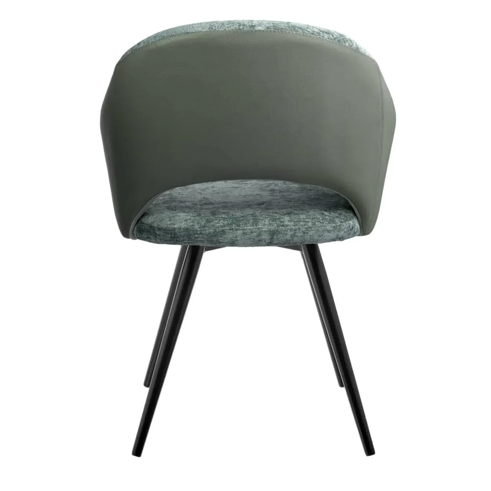 Стул Bradex Home Bruno зелёный шенилл с экокожей с поворотным механизмом