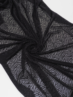 Сетка эластичная черная с принтом зебра НОВАЯ метражом