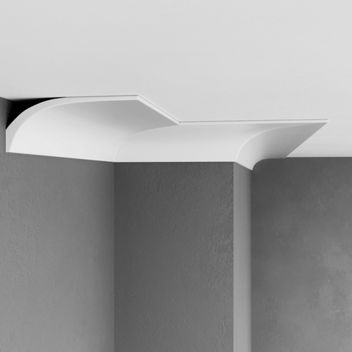 Плинтус потолочный ударопрочный гладкий Decomaster D313 155х61х2000мм