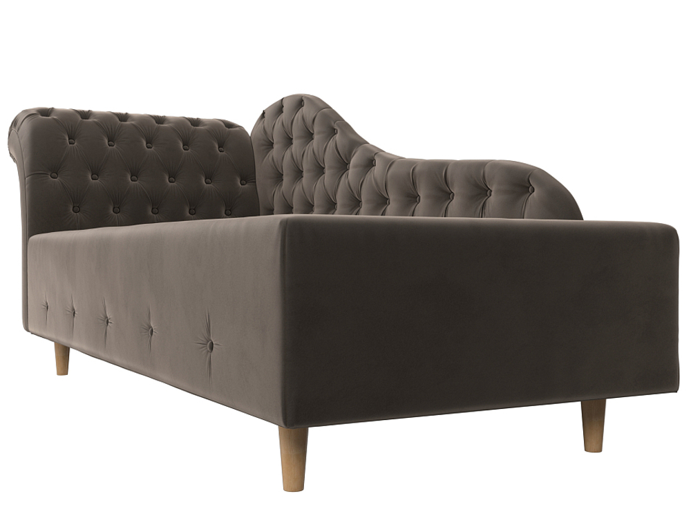 Кушетка Камерон левая, Коричневый, Велюр, 110094L