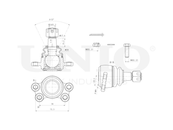 Опора шаровая передняя верхняя UNIO SSP-20141